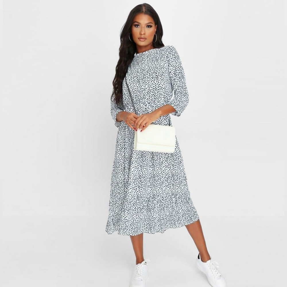 I Saw It First - Polka Dot Midi Dress Size S